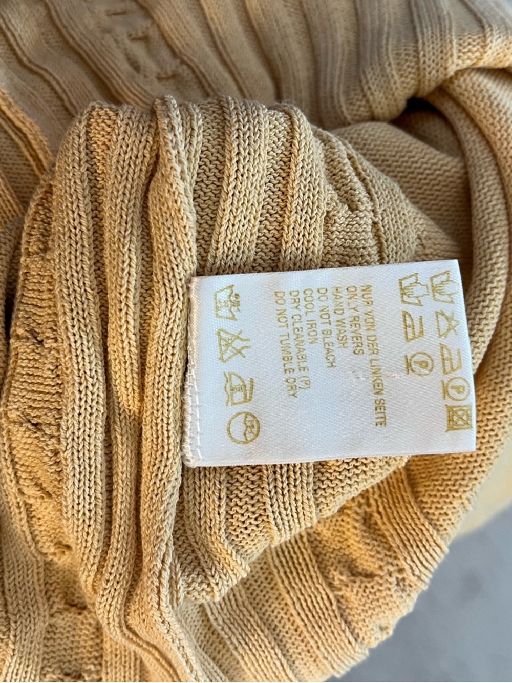 Escada Butter Yellow Cable-Trim Knit Sleeveless Tank Top Womens 40 Medium (8-10) - Picture 8 of 10